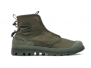 Men Palladium Pampa Travel Lite Rs Boots Olive | GJPO-92057