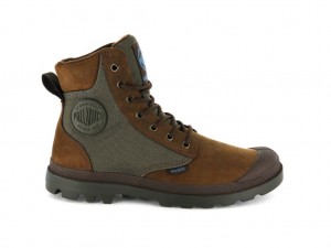 Women Palladium Pampa Sport Cuff Wpn Boots Brown / White | UNKV-16284